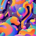y2k colorful groovy shapes modern wallpaper illustration