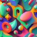 y2k colorful groovy shapes modern wallpaper illustration