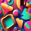 y2k colorful groovy shapes modern wallpaper illustration