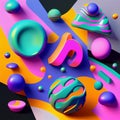 y2k colorful groovy shapes modern wallpaper illustration