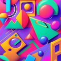 y2k colorful groovy shapes modern wallpaper illustration