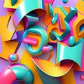 y2k colorful groovy shapes modern wallpaper illustration