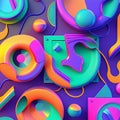 y2k colorful groovy shapes modern wallpaper illustration