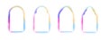 Y2k frame abstract arch, spectrum butterfly glow aura blur shapes, borders, rainbow spectrum shine color isolated on Royalty Free Stock Photo