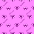 Y2k glamour pink seamless pattern. Backgrounds in trendy 2000s emo girl kawaii style. Hearts and chains. 90s, 00s Royalty Free Stock Photo