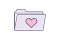 y2k interface, Icon, heart folder interface element