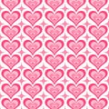 Y2k seamless pattern with hearts. Retro abstract groovy background. Pink funky vector wallpaper for Valentine day. Girly