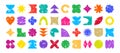 Y2k shape chalk element, crayon abstract retro, colorful grunge figure, charcoal funky sticker, geometry simple form, groovy