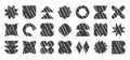 Y2k shape element, abstract retro figure line art, modern funky sticker, geometry simple form crayon design, groovy futuristic
