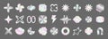 Y2k sticker. Hologram icon. Foil texture. Gradient pattern. Retro element. Iridescent label. Geometric shape