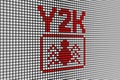 Y2K text scoreboard blurred background Royalty Free Stock Photo