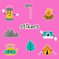 y2k trekking and hiking sticker set.