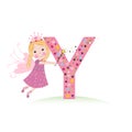 Y letter with a cute fairy tale