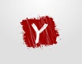 Y Letter Logo in Red Square Grunge Element. Retro Rusty Square logo design template