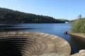 Y-shaped artificial Ladybower Reservoir in the Upper Derwent Valley in Derbyshire, England, UK Royalty Free Stock Photo