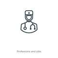 Y shaped intersection outline vector icon. Thin line black y shaped intersection icon, flat vector simple element illustration