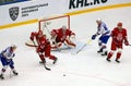 Y. Voronkov (59) defend the gate