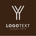 Y Y Letter Line Logo Element template