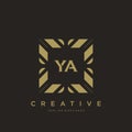 YA initial letter luxury ornament monogram logo template vector Royalty Free Stock Photo
