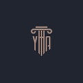 YA initial logo monogram with pillar style design for law firm and justice company