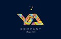 ya y a colorful alphabet letter logo icon template vector