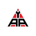 YAA triangle letter logo design with triangle shape. YAA triangle logo design monogram. YAA triangle vector logo template with red Royalty Free Stock Photo