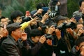 Yaan China-Some peoples eagerly snapping photos Royalty Free Stock Photo