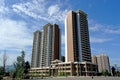 Yaan China-Tall modern multistory houses under the sun Royalty Free Stock Photo