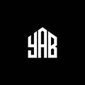 YAB letter logo design on BLACK background. YAB creative initials letter logo concept. YAB letter design Royalty Free Stock Photo