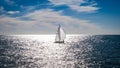 Yacht alone Royalty Free Stock Photo