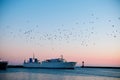 Yacht alongside the dock. Royalty Free Stock Photo