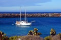 A Yacht Anchored in the Islas Plaza, Galapagos