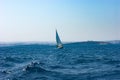 Yacht in blue, vibrant mediterranean sea