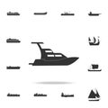 yacht boat icon. Detailed set of water transport icons. Premium graphic design. One of the collection icons for websites, web desi Royalty Free Stock Photo