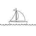 Yacht boat icon isolated on white background. Royalty Free Stock Photo