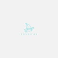 Yacht boat logo minimalist line art