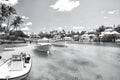 Yacht boats on blue sea water in Hamilton, Bermuda