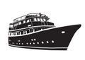Yacht boats icon. Contour vector ship
