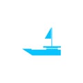 Yacht boats icon flat