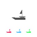 Yacht boats icon flat