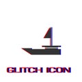 Yacht boats icon flat