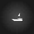 Yacht boats icon flat.