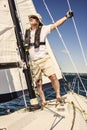 Yacht captain does not age. Royalty Free Stock Photo