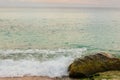 Yacht close to beach in Saint BarthÃÂ©lemy Royalty Free Stock Photo