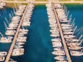 Yacht club with docked luxury yachts Boat in a port