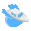 Yacht club icon, isometric style