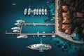 Yacht Club Near The Pier In The Maldives Top. Generative AI