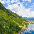 Yacht Club. Switzerland. Town Brunnen. Lake Vierwaldstattersee