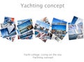 Yacht collage.Sailboat.Yachting concept