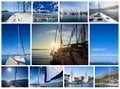 Yacht collage.Sailboat.Yachting concept